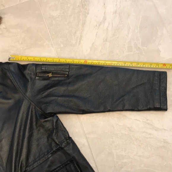 Sequence Genuine Black Leather Jacket with hood - Picture 6 of 8